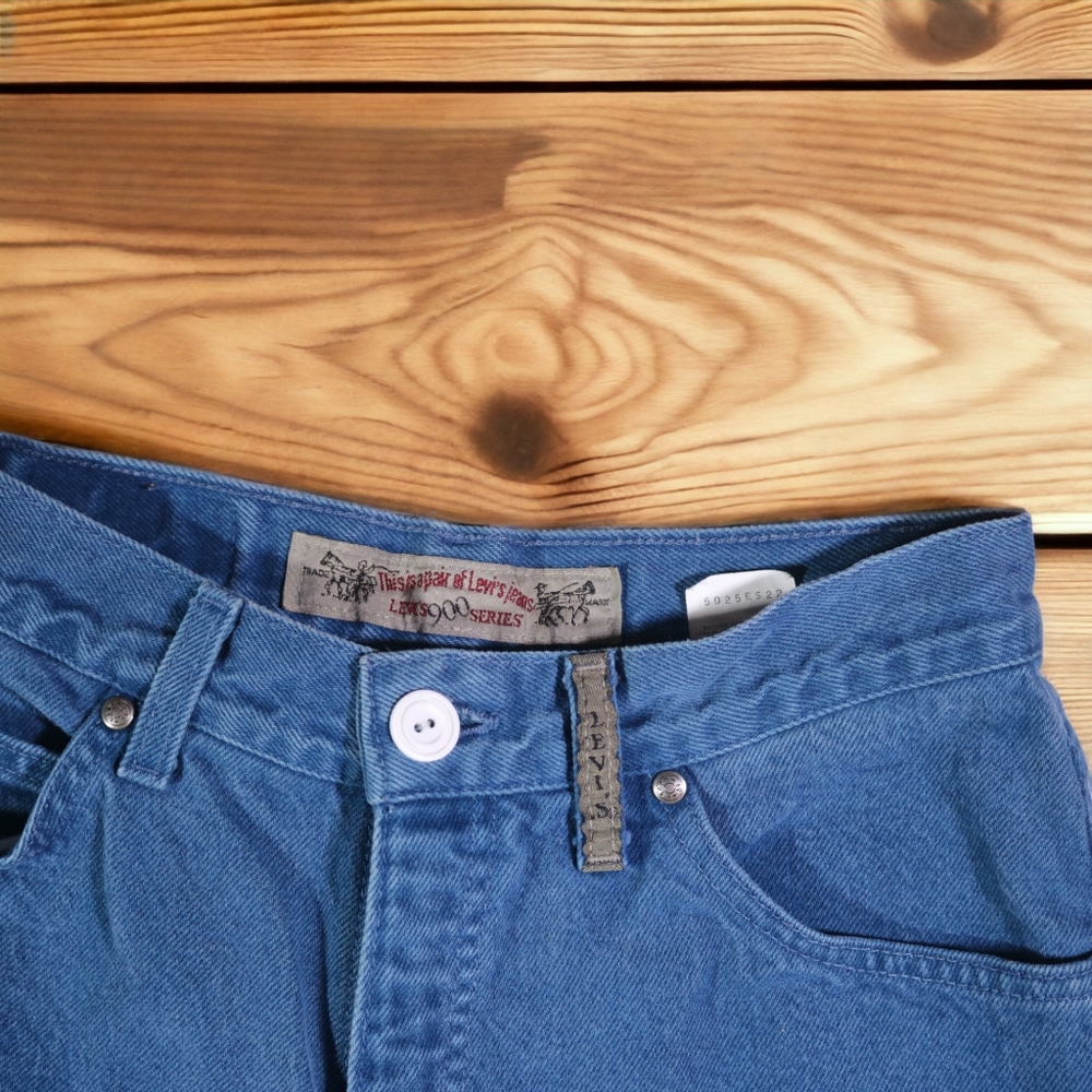 VTG Levi's 900 Series Mom Jeans Size 9 High Waisted 80's Blue Tapered Brown Tab